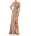【送料無料】 マックダガル レディース ワンピース トップス Sequined Drop Shoulder Faux Wrap Gown Copper