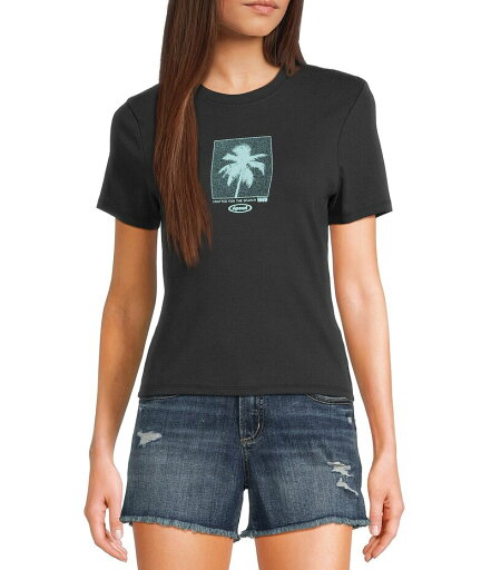 【送料無料】 リップカール レディース シャツ トップス Neon Palm Short Sleeve Fitted T-Shirt Black 【送料無料】 リップカール レディース シャツ トップス Neon Palm Short Sleeve Fitted T-Shirt Black