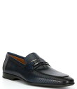 【送料無料】 マグナーニ メンズ スリッポン・ローファー シューズ Men's Salas Bit Buckle Leather Loafers Navy