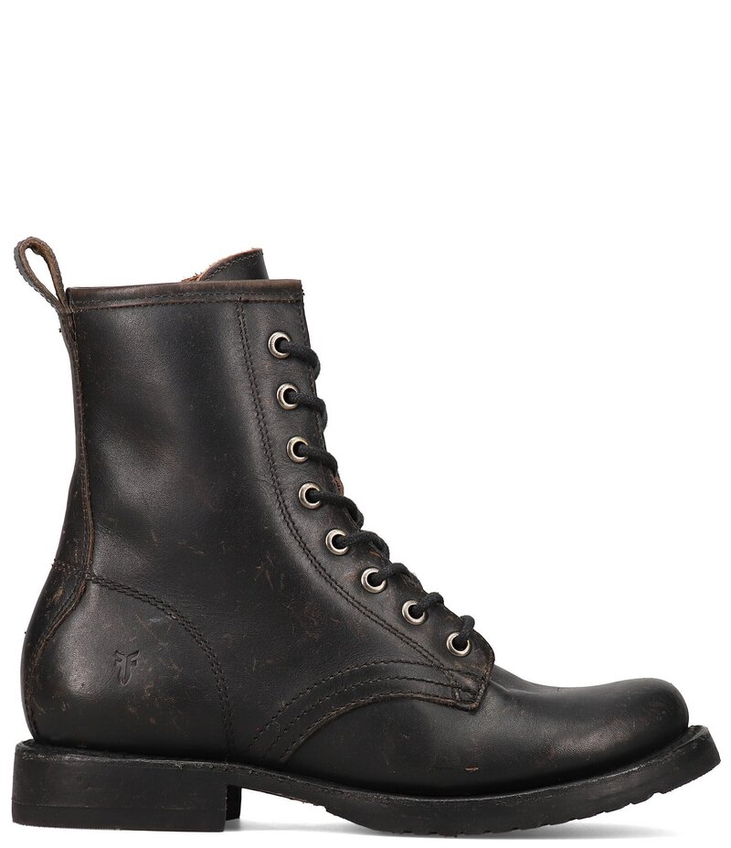 フライ レディース シューズ ブーツ・レインブーツ レザー Frye Veronica Flex Leather Combat Boots Antique Black ブラック
