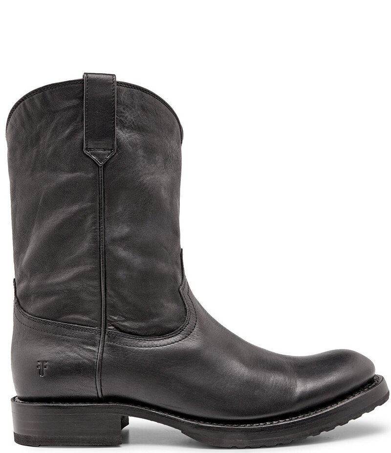 【送料無料】 フライ メンズ ブーツ・レインブーツ シューズ Men's Duke Western Roper Leather Boots Black