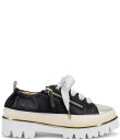 【送料無料】 ロンホワイト レディース カジュアルパンツ ボトムス Ninazee Leather Lace Up Zip Sneakers Onyx/Platino