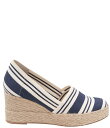 【送料無料】 アンドレア アース レディース スリッポン・ローファー シューズ Patti Striped Canvas Platform Wedge Slip...