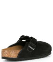 【送料無料】 ビルケンシュトック メンズ スリッポン・ローファー シューズ Men's Boston Suede Soft Footbed Family Matching Clogs Black