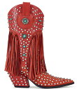 【送料無料】 アザレア ワン レディース ブーツ・レインブーツ シューズ Greyson Fringe Studded Western Boots Red