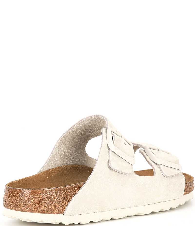 ビルケンシュトック レディース シューズ パンプス サンダル ベルベット スエード Birkenstock Women's Arizona Soft Footbed Velvet Suede Slide Sandals Antique White ホワイト