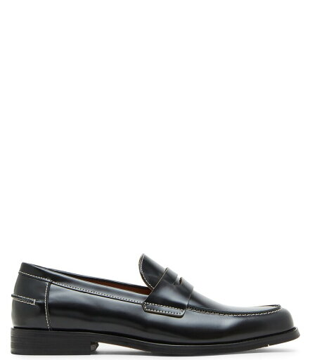 【送料無料】 スティーブ マデン メンズ スリッポン・ローファー シューズ Men's Natan Leather Contrast Stitch Penny Loafers Black 【送料無料】 スティーブ マデン メンズ スリッポン・ローファー シューズ Men's Natan Leather Contrast Stitch Penny Loafers Black