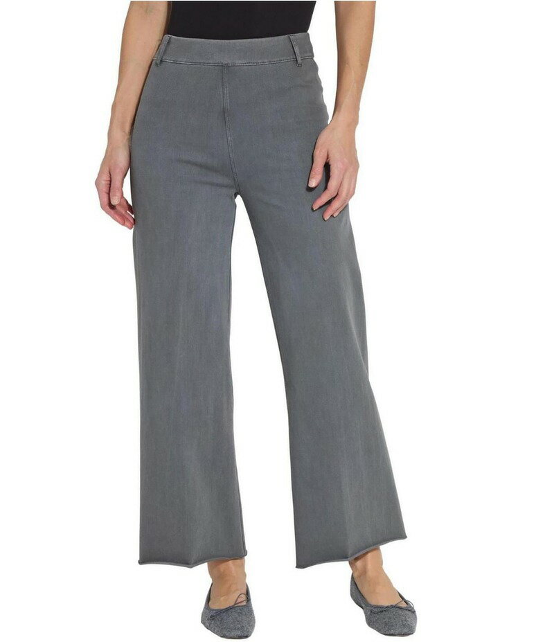 リジー レディース ボトムス カジュアルパンツ ワイドレッグ プラスサイズ アンクル レギンス Lysse Plus Size Erin High Waisted Wide Leg Demin Ankle Leggings Antique Wash Charcoal チャコール