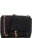 【送料無料】 レベッカミンコフ レディース ショルダーバッグ バッグ Edie Chevron Quilted Leather Shoulder Bag Black
