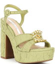 【送料無料】 ジャンビニ レディース サンダル シューズ Beaux Textured Whimsical Mismatch Ornament Platform Dress Sandals Matcha Green