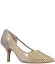 【送料無料】 ジェイレニー レディース ヒール シューズ Coopid Patent and Mesh Rhinestone Heart Pumps Beige