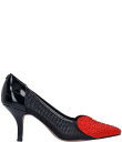 【送料無料】 ジェイレニー レディース ヒール シューズ Coopid Patent and Mesh Rhinestone Heart Pumps Black/Red