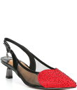 【送料無料】 ジェイレニー レディース ヒール シューズ Gwyn Patent Mesh Rhinestone Heart Slingback Pumps Black/Red