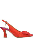 【送料無料】 ジェイレニー レディース ヒール シューズ Harlan Satin Rhinestone Slingback Bow Pumps Red/Pur...
