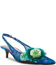 【送料無料】 ベッツィジョンソン レディース ヒール シューズ Audree Floral Embellished Slingback Kitten Heel ...