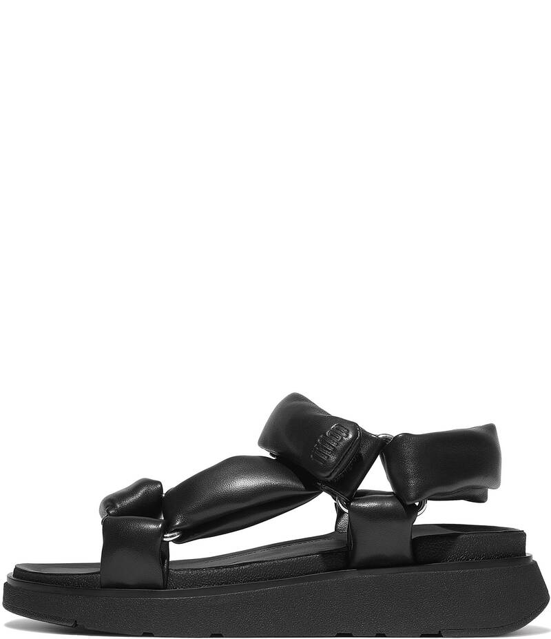 フィットフロップ レディース シューズ サンダル レザー FitFlop Gen-FF Soft-Leather Back-Strap Wedge Sandals Black ブラック