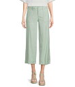 【送料無料】 エヌワイディージェイ レディース カジュアルパンツ ボトムス Stretch Linen Blend High Rise Wide Leg Cargo Capri Pants Tomatillo