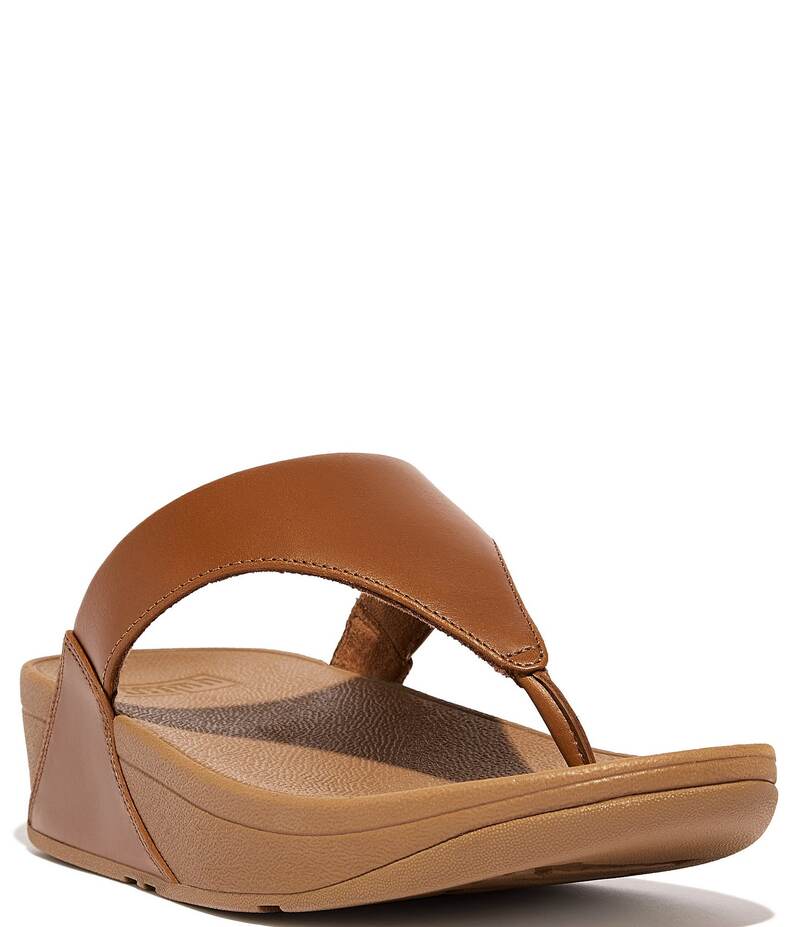 フィットフロップ レディース シューズ サンダル プラットフォーム レザー FitFlop Lulu Leather Platform Thong Wedge Sandals Light Tan タン