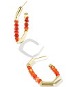 【送料無料】 ケンドラスコット レディース ピアス・イヤリング アクセサリー Sylvia Hoop Earrings Gold Orange Banded Agate