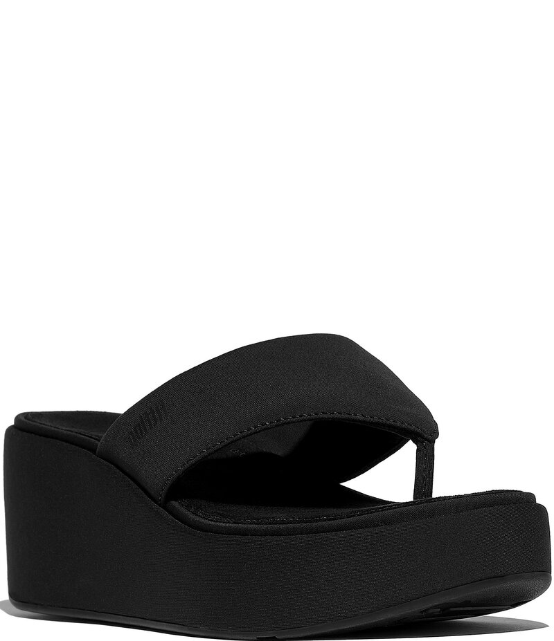 フィットフロップ レディース シューズ サンダル プラットフォーム FitFlop Platform Wedge Toe-Post Sandals Black ブラック