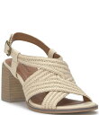 【送料無料】 ラッキーブランド レディース ヒール シューズ Sasina Cut-Out Block Heel Sandals Parchment