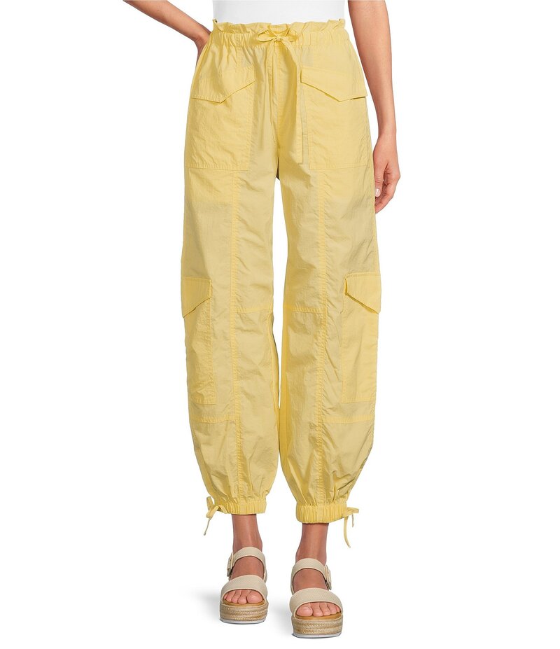 ジャンビニ レディース ボトムス カジュアルパンツ ナイロン パンツ Gianni Bini Natasha Nylon Parachute Pull-On Pants Light Yellow イエロー
