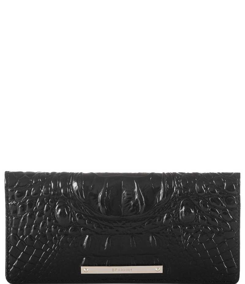 【送料無料】 ブランミン レディース 財布 アクセサリー Melbourne Collection Ady Crocodile-Embossed Wallet Black