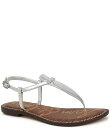 【送料無料】 サムエデルマン レディース サンダル シューズ Gigi Metallic T-Strap Flat Sandals Soft Silver(4)