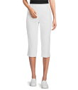 【送料無料】 ウエストバウンド レディース カジュアルパンツ ボトムス High Rise Pull-On Capri Pants White