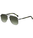 【送料無料】 ヒューゴボス レディース サングラス・アイウェア アクセサリー Men's Boss1743 59mm Aviator Sunglasses Ruthenium Grey Horn