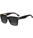 【送料無料】 ヒューゴボス レディース サングラス・アイウェア アクセサリー Men's Boss1745 57mm Rectangle Sunglasses Black
