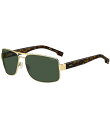 【送料無料】 ヒューゴボス レディース サングラス・アイウェア アクセサリー Men's Boss1761 62mm Polarized Rectangle Sunglasses Gold