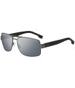 【送料無料】 ヒューゴボス レディース サングラス・アイウェア アクセサリー Men's Boss1761 62mm Polarized Rectangle Sunglasses Matte Dark Ruthenium