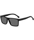 【送料無料】 ヒューゴボス レディース サングラス・アイウェア アクセサリー Men's Boss1760 59mm Polarized Rectangle Sunglasses Black