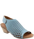 【送料無料】 ブエノ レディース サンダル シューズ Lacey Accordion Perforated Leather Block Heel Slingback Sandals Blue(4)