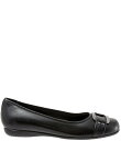 【送料無料】 トロッターズ レディース パンプス シューズ Sizzle Leather Metal Buckle Ornament Ballet Flats Black