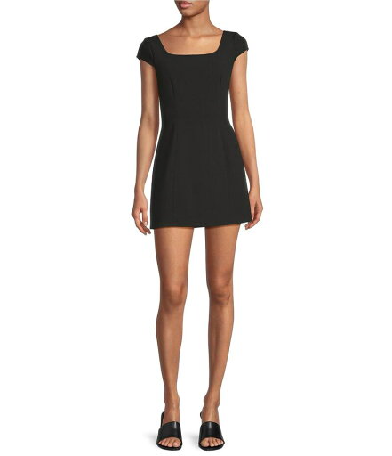 【送料無料】 フレンチコネクション レディース ワンピース トップス Azra Square Neck Cap Sleeves Mini Dress Black 【送料無料】 フレンチコネクション レディース ワンピース トップス Azra Square Neck Cap Sleeves Mini Dress Black
