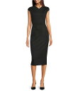 【送料無料】 ヒューゴボス レディース ワンピース トップス Dulisa V-Neck Cap Sleeve Midi Dress Black