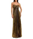 【送料無料】 マックダガル レディース ワンピース トップス 3D Flower Pleated Metallic Sweetheart Neckline Sh...
