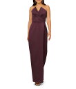 【送料無料】 アイダンマットックス レディース ワンピース トップス Satin Strapless Side Slit Sheath Dress Midnig...