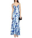 【送料無料】 マックダガル レディース ワンピース トップス Floral Print V-Neck Sleeveless Gown Blue Multi