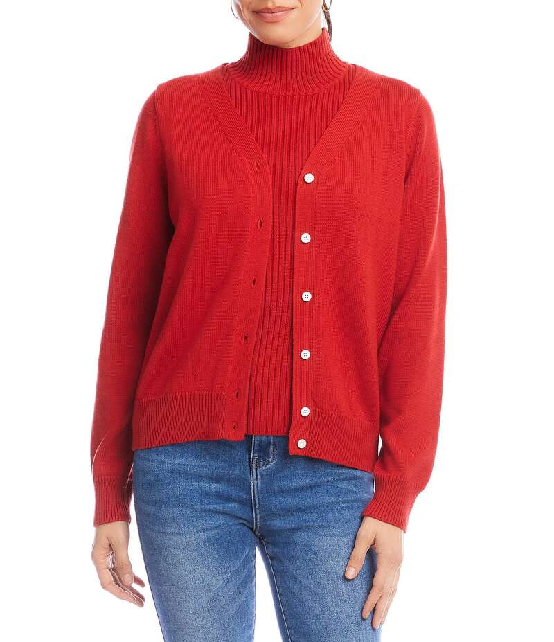 カレンケーン レディース アウター ニット・セーター Vネック カーディガン ニット Karen Kane Knit V-..