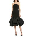 【送料無料】 マックダガル レディース ワンピース トップス Crepe Strapless Mermaid Taffeta Bubble Hem Midi D...