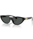 【送料無料】 ヴェルサーチ レディース サングラス・アイウェア アクセサリー Women's VE4491U 55mm Cat Eye Sunglasses Black/Dark Grey