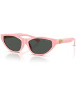 【送料無料】 ヴェルサーチ レディース サングラス・アイウェア アクセサリー Women's VE4491U 55mm Cat Eye Sunglasses Pink/Dark Grey