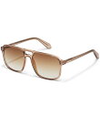 【送料無料】 クエイ レディース サングラス・アイウェア アクセサリー Women's On The Fly Large 49mm Aviator Sunglasses Oat/Sepia