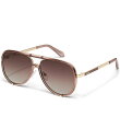 【送料無料】 クエイ レディース サングラス・アイウェア アクセサリー Women's High Profile 51mm Aviator Sunglasses Doe/Brown