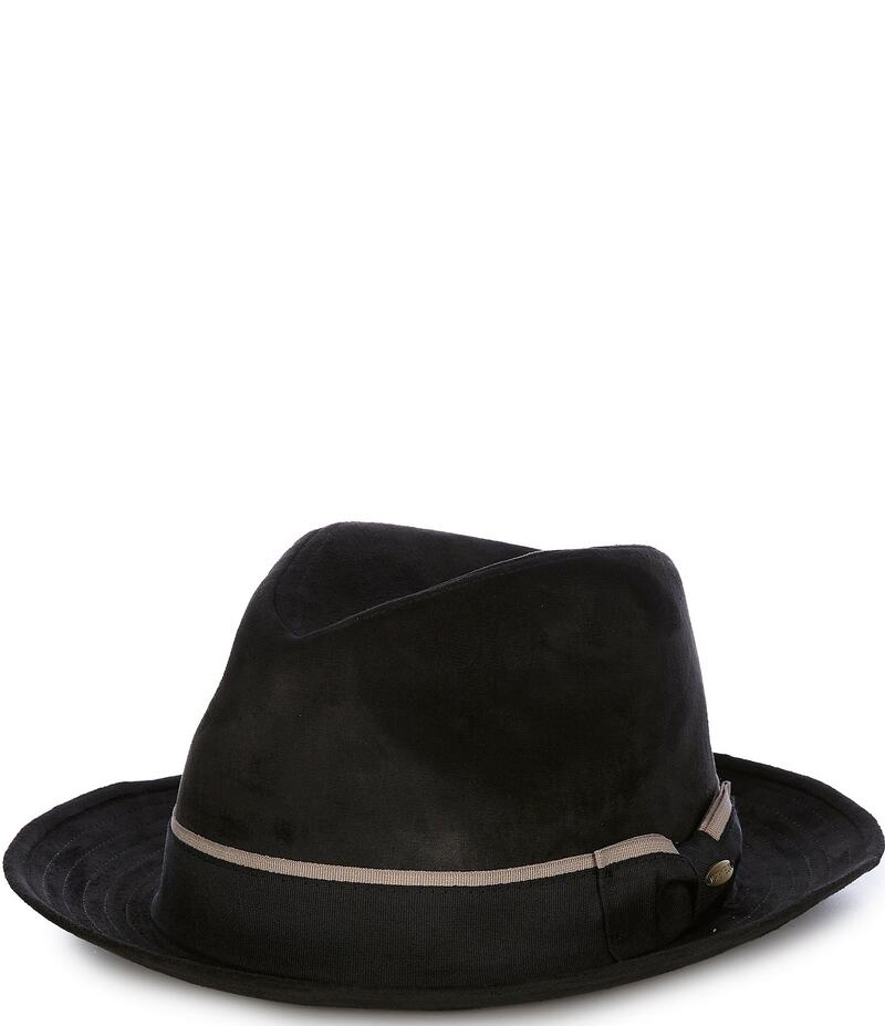 ダニエル クレミュ メンズ アクセサリー 帽子 スエード Cremieux Blue Label Suede Fedora Hat Black ブラック