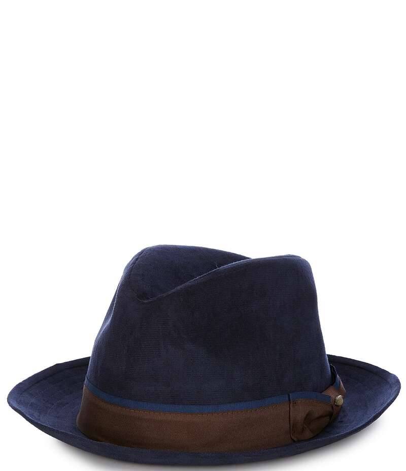 ダニエル クレミュ メンズ アクセサリー 帽子 スエード Cremieux Blue Label Suede Fedora Hat Dark Navy ネイビー