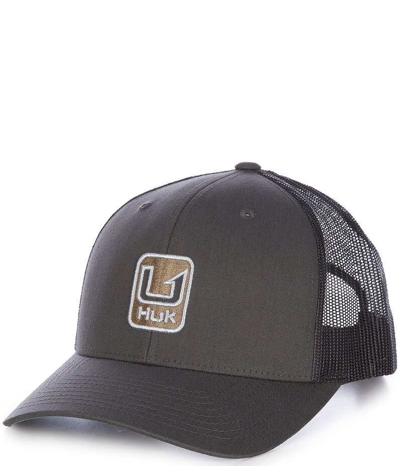 フック メンズ アクセサリー 帽子 Huk Stacked U Trucker Hat Volcanic Ash アッシュ